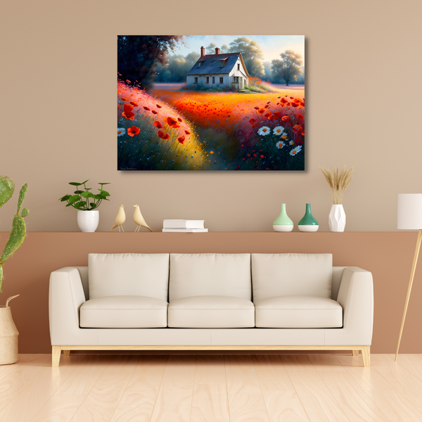 Canvas Wall Art - Poppies Cottage
