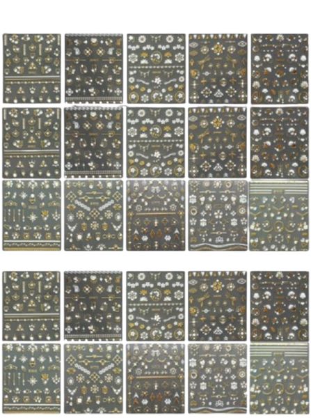 25 Sheets Little Bling Nail Art Stickers