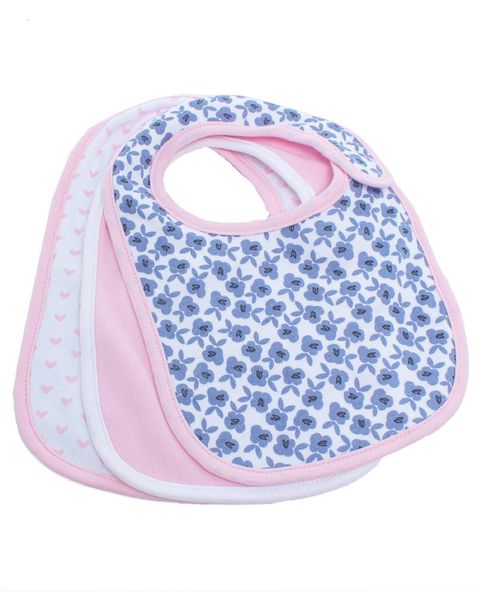 George &amp; Mason Baby - Girls 3 Pack Polycotton Bibs