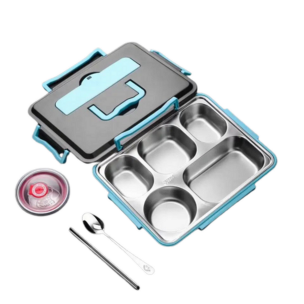 Colourful Portable Lunch Box - Bento Style- Multi Compartment