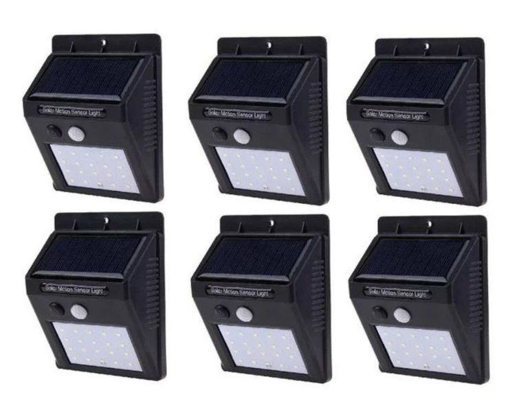 20 LED Solar Powered LED Wall Light with Night Sensor Pack 6