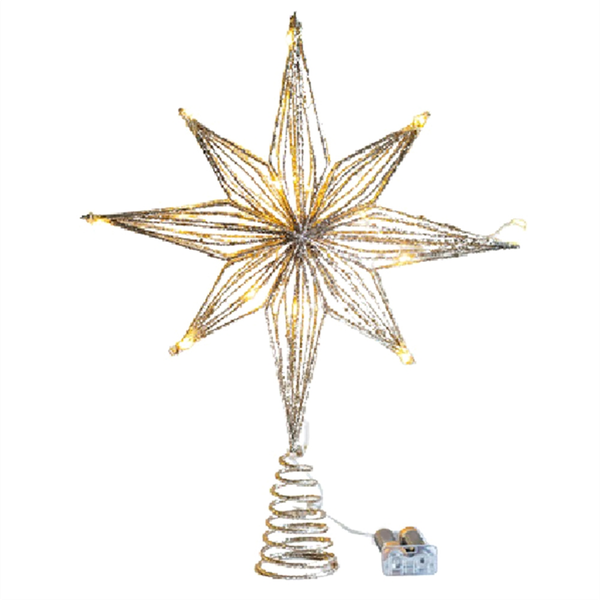 Christmas Tree Toppers Star Lamp for Eight-Pointed Star Tree,Champagne Gold