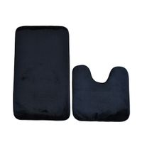 Cape Art Memory Foam 2 Piece Bath Mat Set Plain Colours