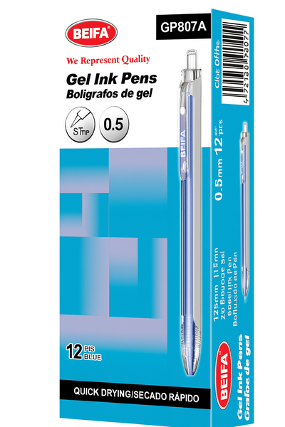Gel Ink Pens (Blue Ink;5 Boxes)