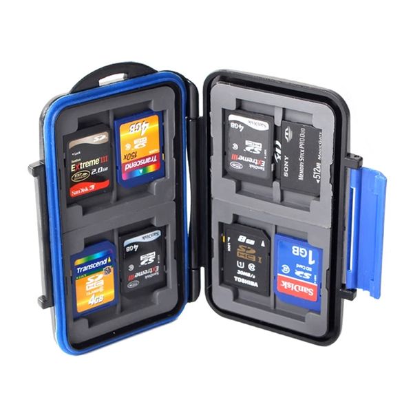8 SD + 4 CF Memory Card Case Holder Storage Box Cartridge Lock Fits