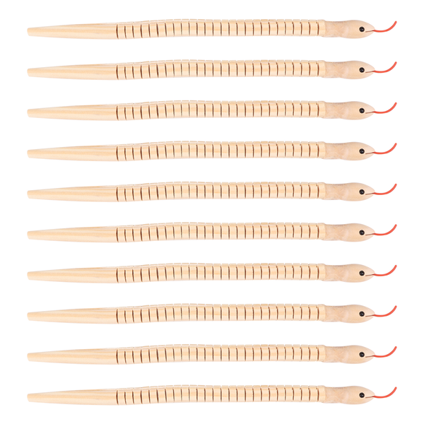 10Pcs 12 Inch Unfinished Wooden Wiggly Snakes Jointed Flexible Snake