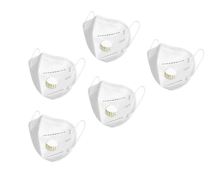 Face Mask KN95 with 1 Breathing Valve - 5 Pack