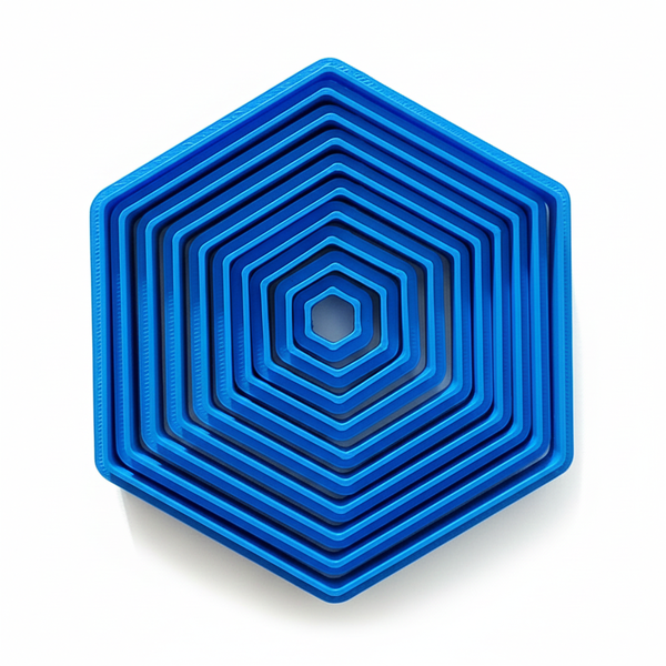 Hexagon Cookie Cutter Set - 10 Piece - Sizes 10 cm to 1 cm