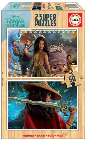 Educa Raya And The Last Dragon (2x50 Piece ) Wooden Puzzle