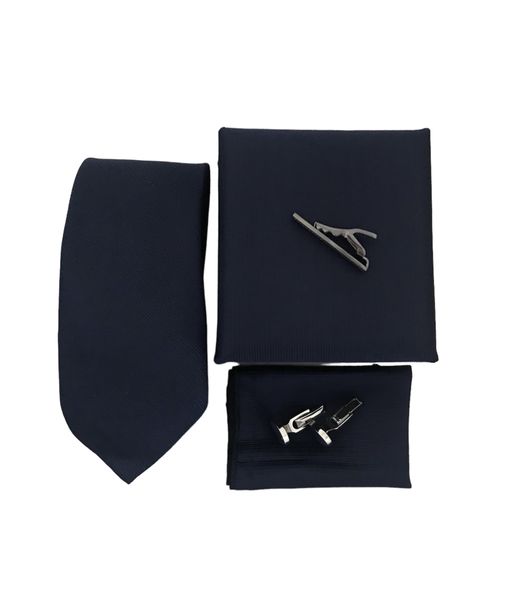 Tie Combo with Bonus Tie Clip - Navy