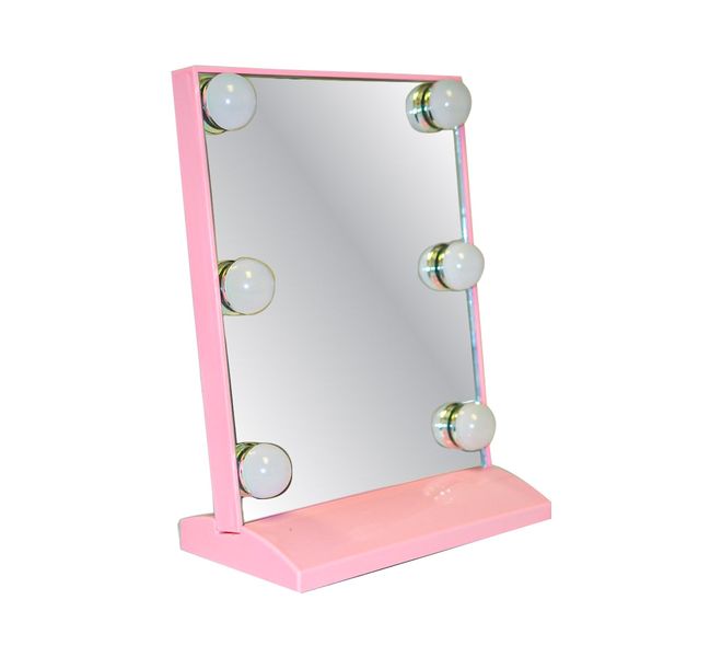 6 LED Table Top Lamp Mirror with Touch Sensitive Light Control