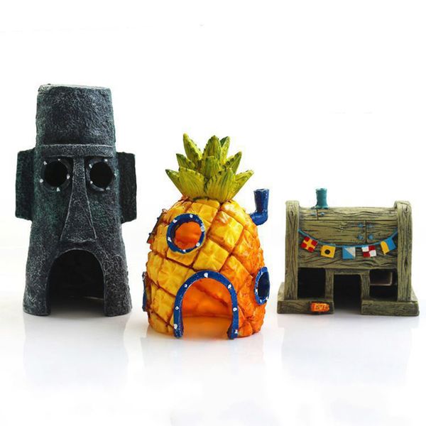 Fish Tank Fish And Shrimp Hiding Hole - Spongebob Fish Tank Landscaping
