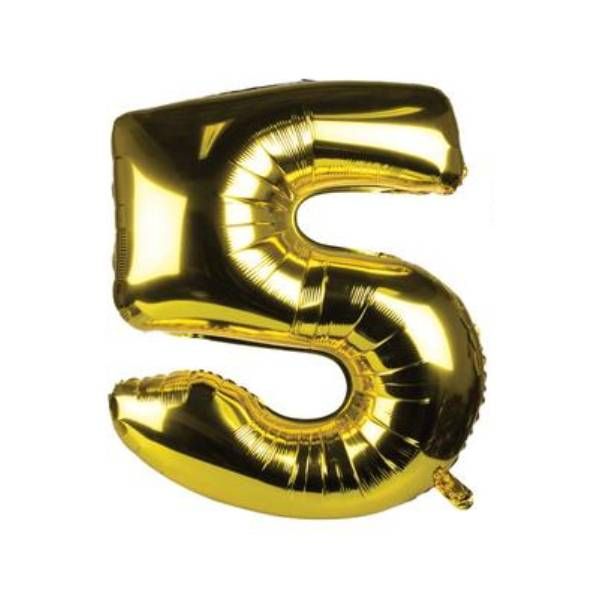 Silver Number 5 Helium Balloon 106cm