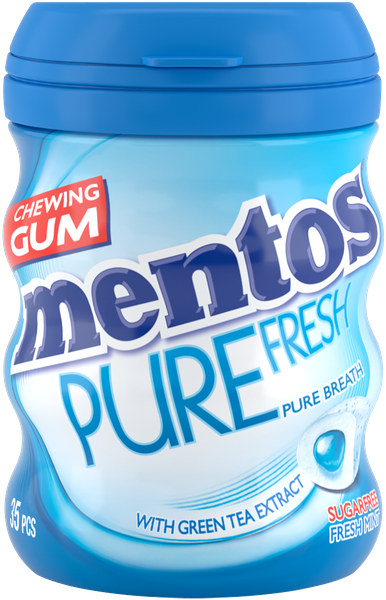 Mentos Chewing Gum Bottle Fresh Mint 35 Pieces