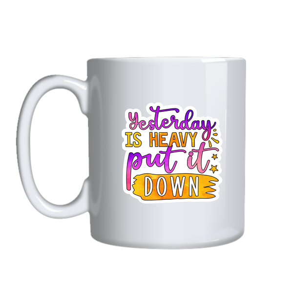 Yesterday Coffee Mugs Trendy Positive Vibes Graphic Cup Birthday Present032
