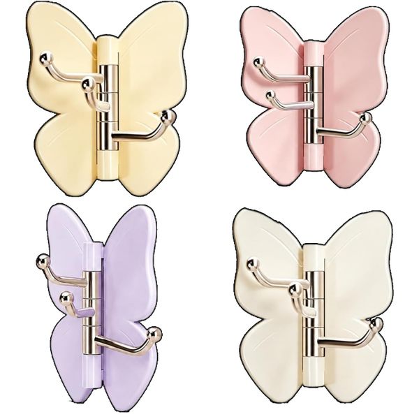 4 Pack Rotating Butterfly Adhesive Wall Hooks