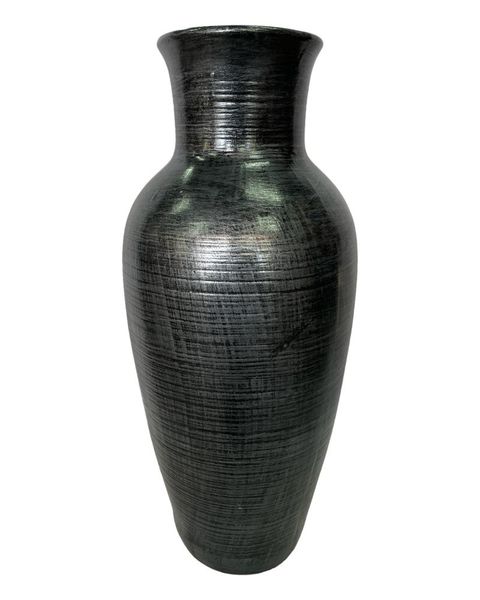 Vase Ceramic Belle Silver Black - Décor Essentials