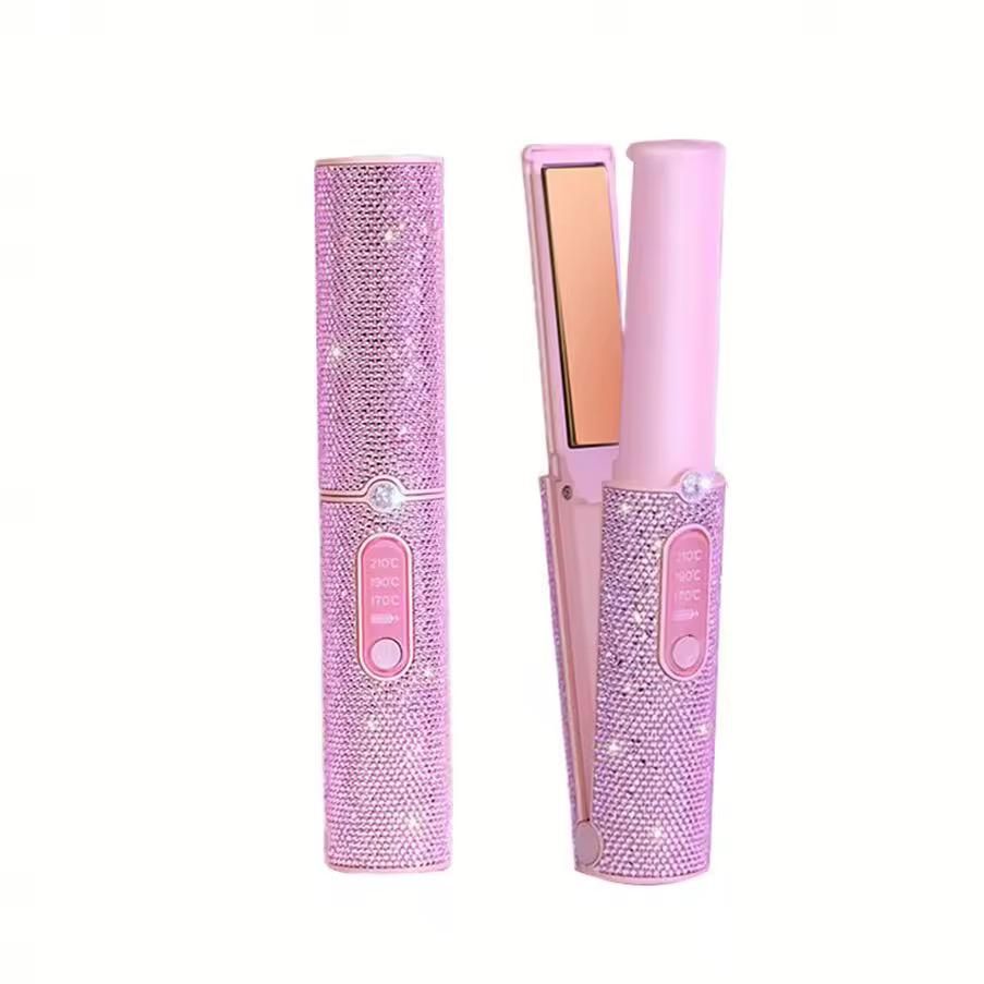 Mini Wireless Hair Straightener & Curler 2in1 Portable/Rechargeable 5000mAh