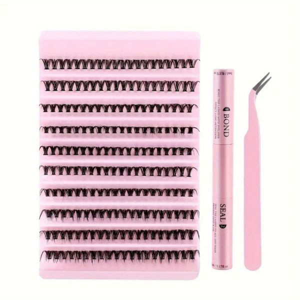 Lash Extension Kit Individual Eyelash Extension Kit 200Pcs Cluster Lashes