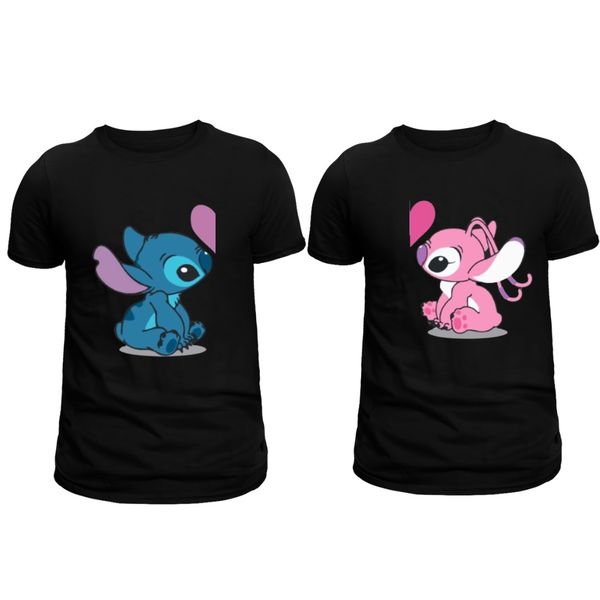 Printed T-Shirts -Lilo &amp; Stitch - Short Sleeves - 2 Piece M/L