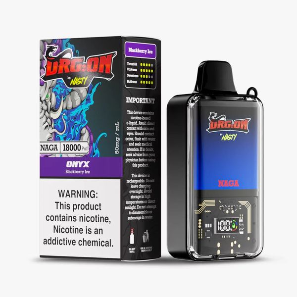 Nasty DRGON 18k puffs Disposabel Vape - Blackberry Ice (Onyx)