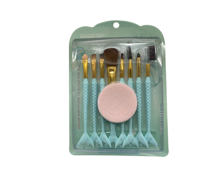 Mermaid Makeup Brushes For Girls 8 Pieces