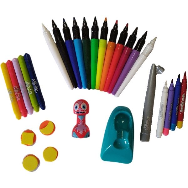 Magic Airbrush &amp; Colour Changing Pens &amp; Stamp Set - 28 Piece - Craft Set