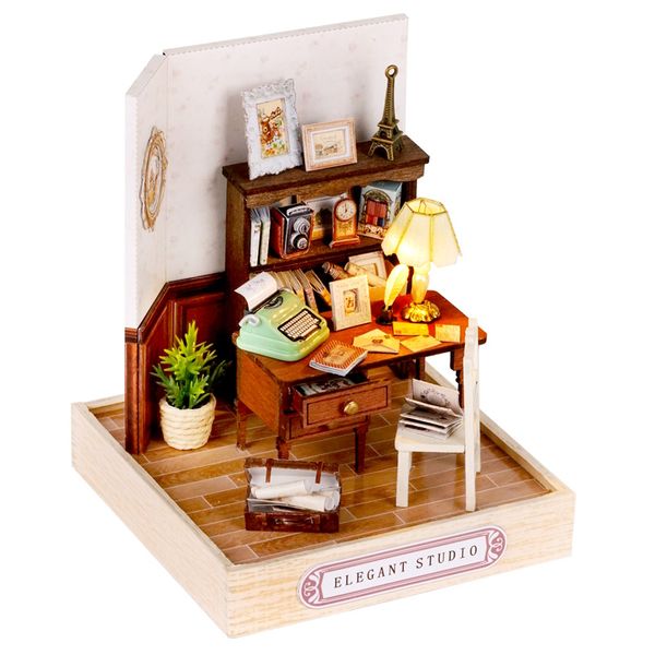 Cute Room Elegant Studio Palm-Sized DIY Miniature Room Kit