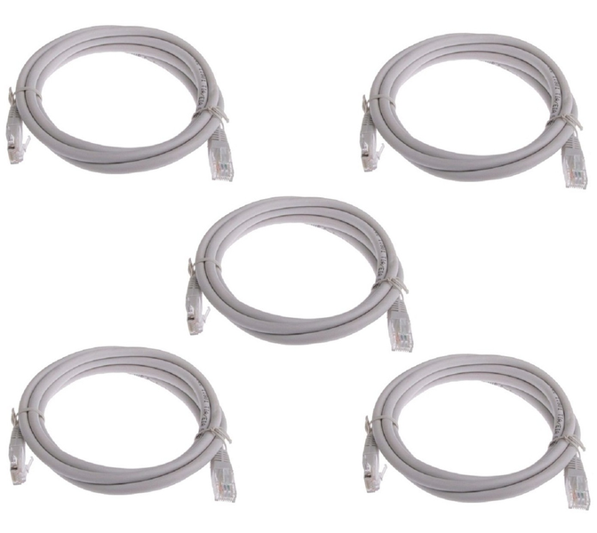 Cat5e LAN Network Cable Ethernet 1m Cable Length SiRCONY - 5 Pack