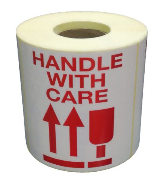 Fragile Packaging Label 10x10cm 500pc Handle With Care