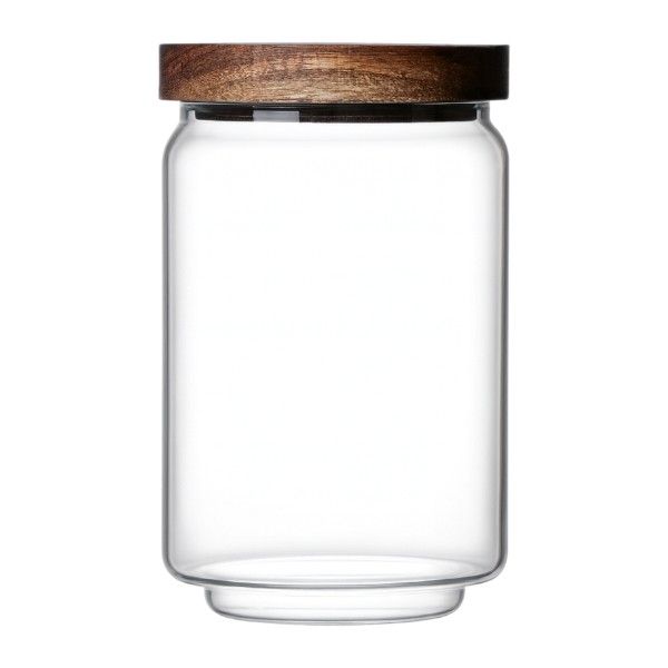4-Pack Airtight Glass Storage Jars with Wooden Lids