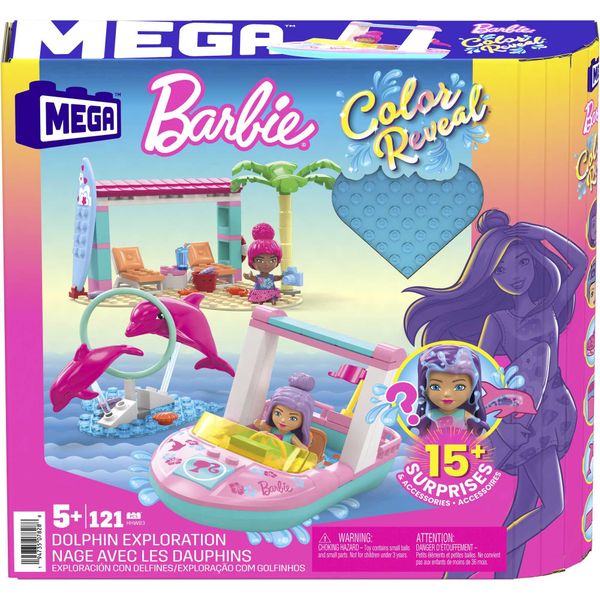 Mega Barbie colour Reveal Dolphin Exploration Building Set