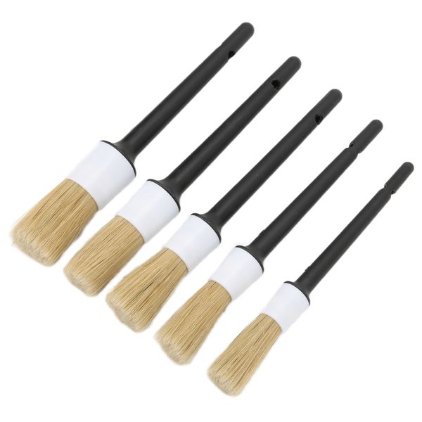 Auto Detailing Brush Set 5Pieces White Grey