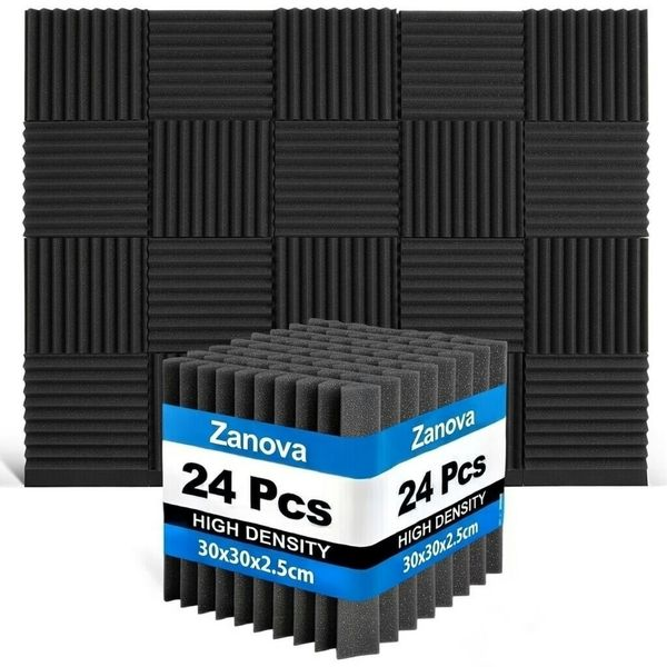 Acoustic Sound Proof Foam Panel (24 Pack)