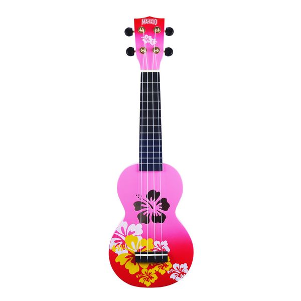 Mahalo Soprano Ukulele Hibiscus Red Burst