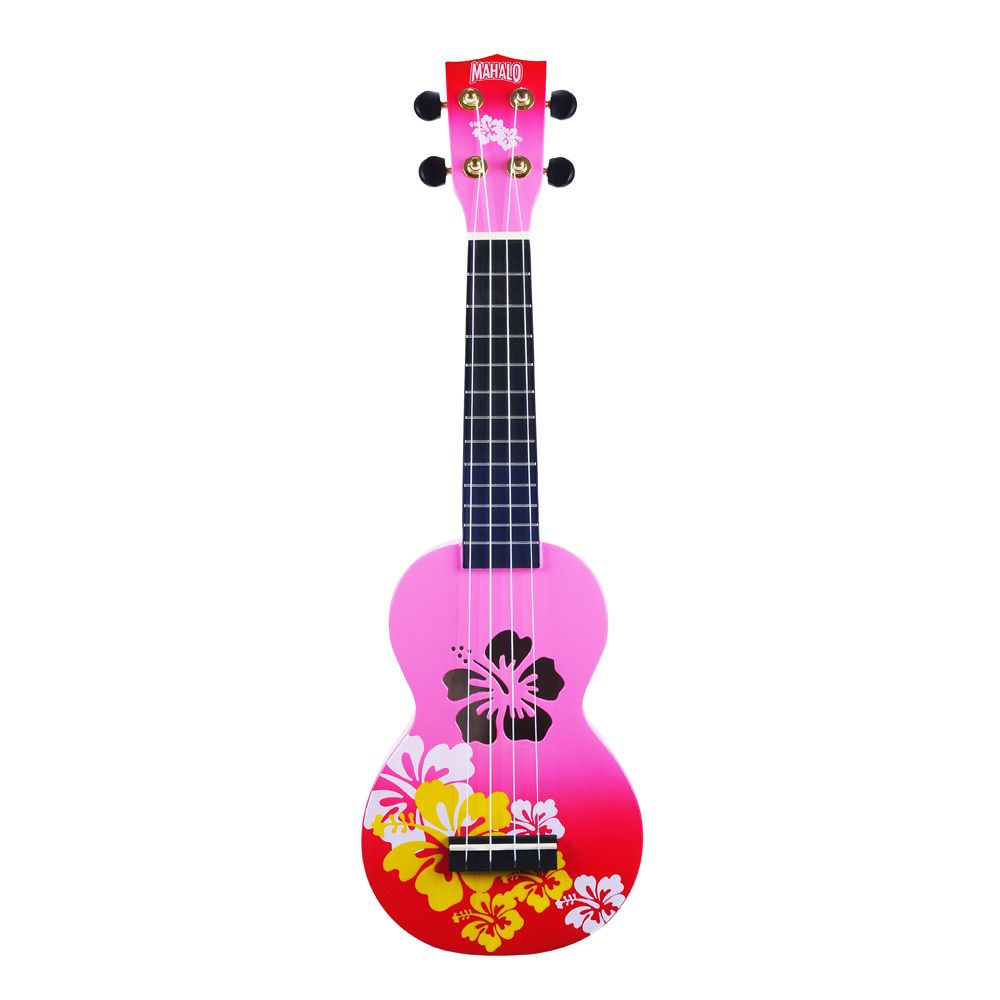 Mahalo Soprano Ukulele Hibiscus Red Burst