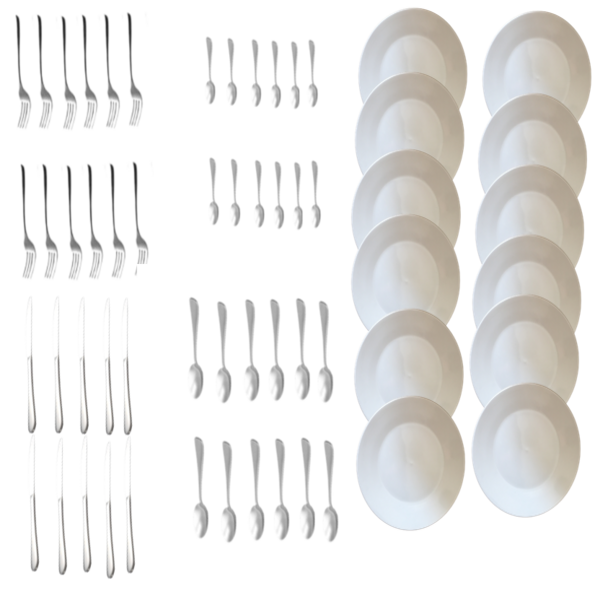 Round Plates Dinnerware Set- 60 Pieces