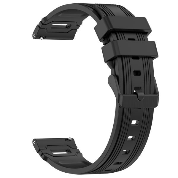 22mm Vertical Pattern with Black Buckle Silicone Strap for COROS Watch