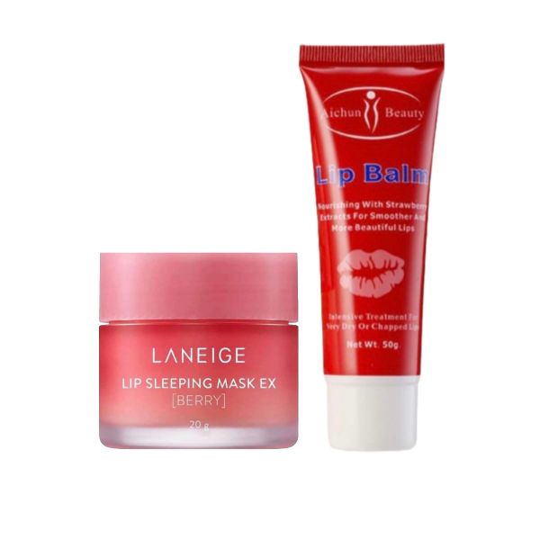 Laneige Lip Sleeping Mask Berry (20g) + Aichun Beauty Lip Balm Combo 50g