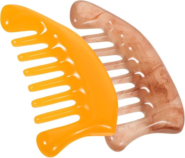 2pcs Resin Massaging Comb for Head and Neck with Acupoint Scraping