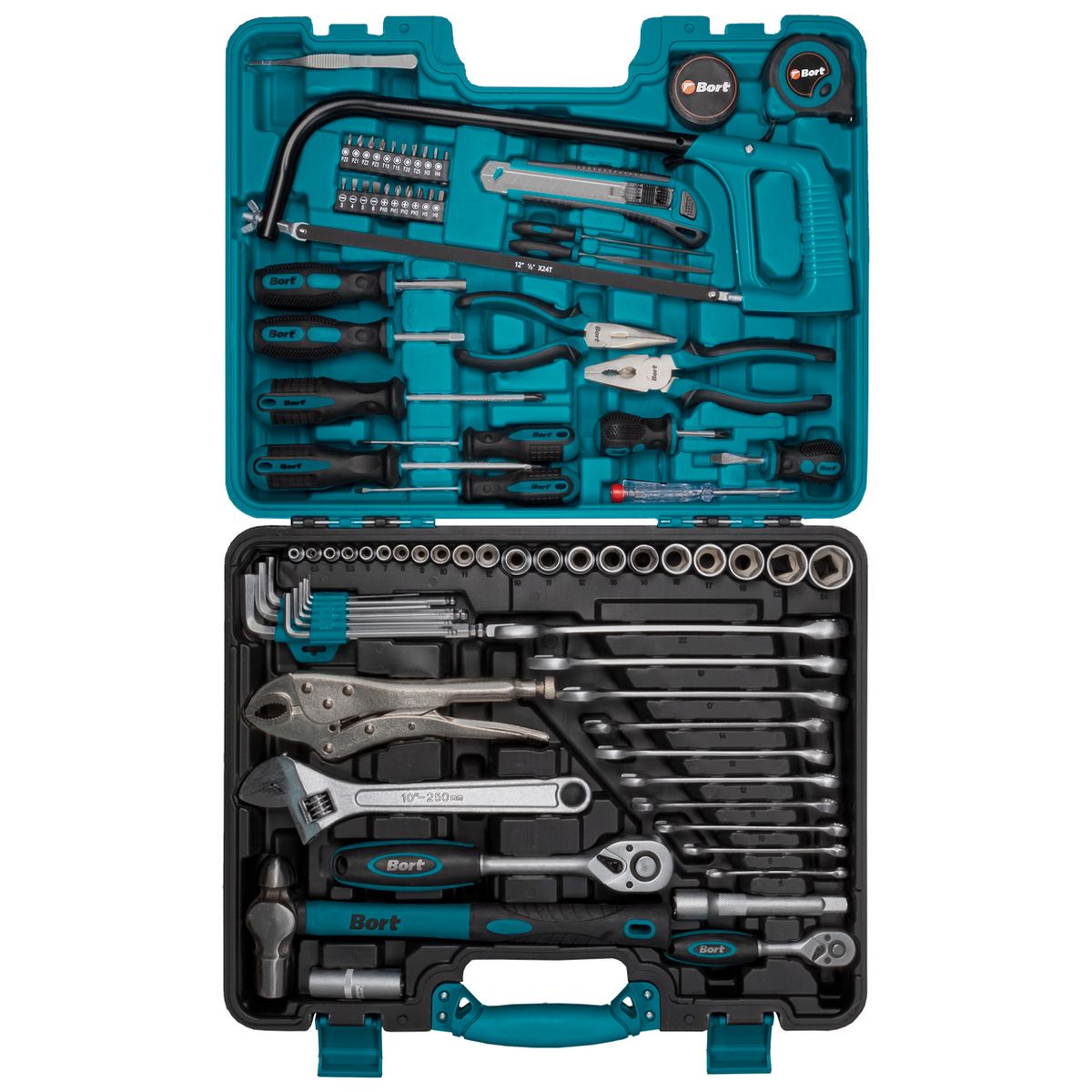 Bort - Mechanics DIY Hand Tool Set with Spanners and Sockets - 86 Pieces