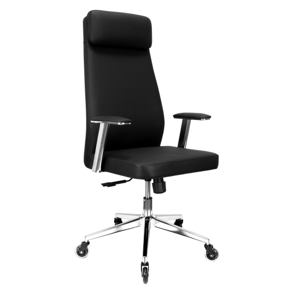 Amber High Back Executive Office Chair (PU Leather) - Chrome Base