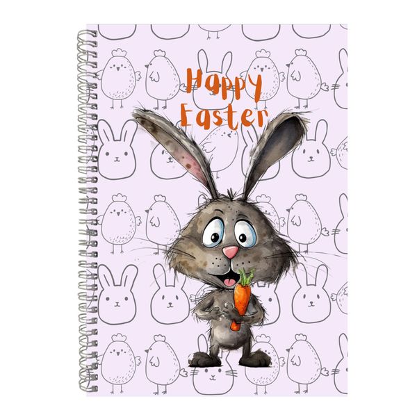 Carrot A4 Notebook Spiral Lined Trendy Easter Graphic Notepad Present 086