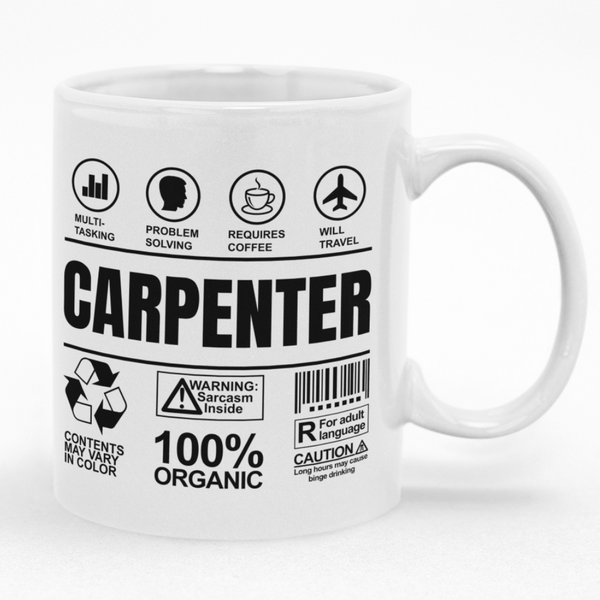 Gift for Carpenter Mug Birthday Christmas Men Him Funny Custom Printed