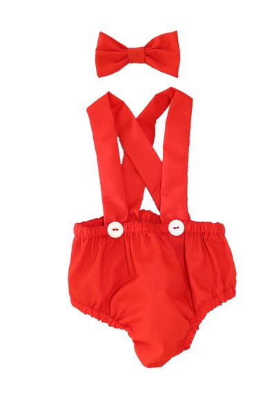 Red Nappy Cover and Bow Tie