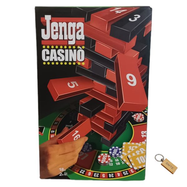Jenga Jackpot: The High-Stakes Tower Building Game &amp; Keyring