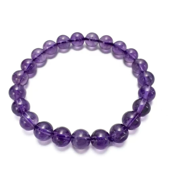 Natural Amethyst Bracelet 9 Mm With Certificate