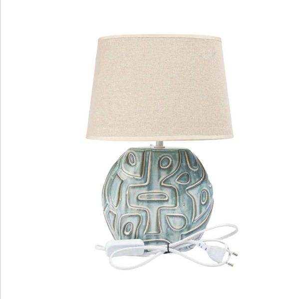 Textured Lamp Base and Shade Set Blue