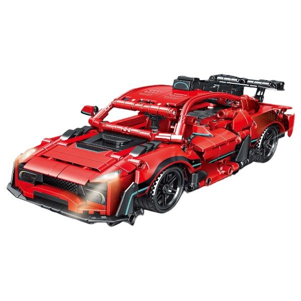 528 Pieces Pullback Sports Car Building Block Set - Red