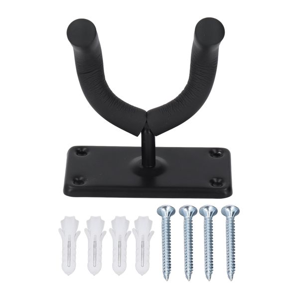 4-Hole Black Metal Wall Hanger for Guitars